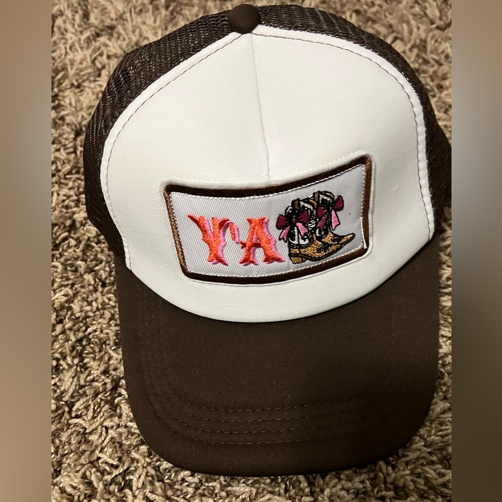 Western Brown and White Trucker Hat